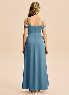 Azazie Lettie Junior Klä av A-Line i Stretch Satin Av axeln image3