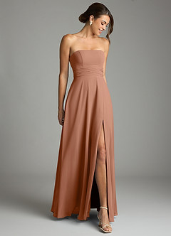 Azazie Tamira Suknie dla druhen Linia A Pofałdowany Szyfon Do ziemi Sukienka image2