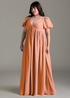 Azazie Madisynn Maternity Bridesmaid Dresses Bow Chiffon Floor-Length Dress image8