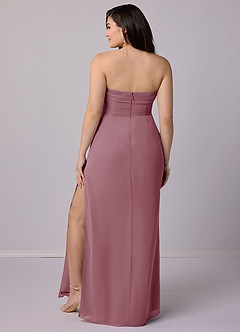 Barbie ♥ Azazie Bridesmaid Dresses Vintage Mauve Sheath Strapless Chiffon Convertible Dress image9