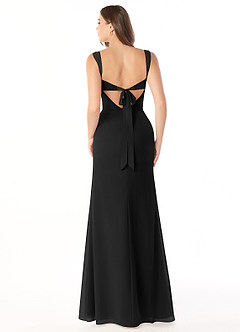 Azazie Audre Bridesmaid Dresses Black Mermaid Pleated Chiffon Dress image2