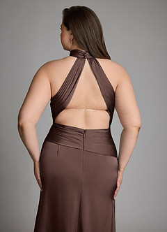 Azazie Gracelynn Jurken voor bruidsmeisjes Jurk van Stretch Satijn met Kolom Geplooide Ganache image6