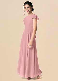 Azazie Payton Dusty Rose A-Line Bow Chiffon Dress image5