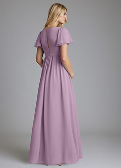 Azazie Verna Maternity Bridesmaid Dresses A-Line V-Neck Ruched Chiffon Floor-Length Dress image2