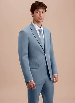 front Ethan Dusty Blue Refined Weave Suit Jacket