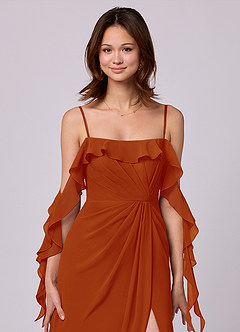 Barbie ♥ Azazie Bridesmaid Dresses Paprika A-Line Off the Shoulder Chiffon Convertible Dress image2