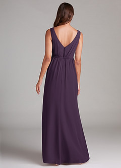 Azazie Tanicia Bridesmaid Dresses Plum A-Line Pleated Chiffon Dress image7