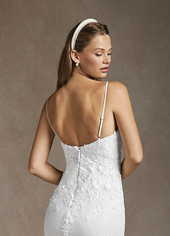 Azazie Sade Wedding Dresses Diamond White Mermaid Sequins Tulle Dress image8