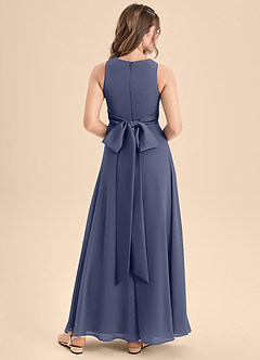 Azazie Lilenne Junior Stormy A-Line Bow Chiffon Dress image2