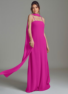 Azazie Ilana Bridesmaid Dresses Fuchsia A-Line Strapless Chiffon Dress image7