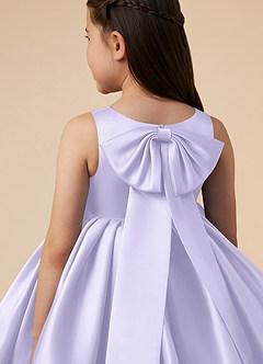 Azazie Bo Peep Flower Girl Dresses Lilac A-Line Bow Matte Satin Dress image5
