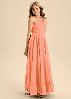 Azazie Charlize Junior Sunset A-Line Pleated Chiffon Dress image5