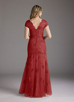 Azazie Marbella Mother of the Bride Dresses Rust Mermaid Queen Anne Sequins Lace Dress image5