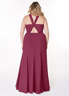 Azazie Rue Robes de demoiselle d'honneur Robe Trapèze en Mousseline de soie Dos nu Mûre image8