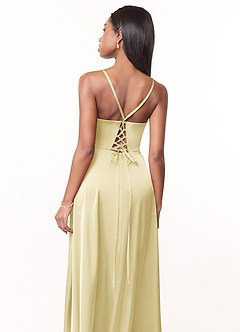 Azazie Maksim Suknie dla druhen Linia A Satyna elastyczna Do ziemi Sukienka image3