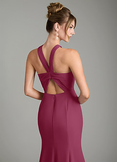 Azazie Rue Bridesmaid Dresses Mulberry A-Line Halter Chiffon Dress image6