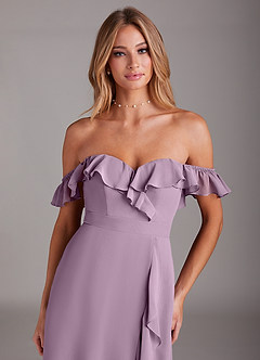 Azazie Lyra Bridesmaid Dresses Wisteria A-Line Chiffon Convertible Dress image9