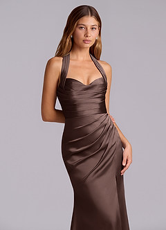 Azazie Destiny Suknie dla druhen Syrena Dekolt w kształcie serca Satyna elastyczna Do ziemi Sukienka image9