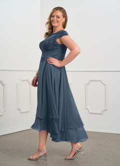 Azazie Shonda Mère de la mariée Robes Robe en Mousseline de soie Dentelle Neptune image10