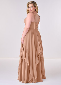 Barbie ♥ Azazie Bridesmaid Dresses Champagne Rose A-Line Bow Chiffon Dress image7