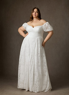 Azazie Britt Häämekot A-linja Sydämenmuotoinen pääntie Pitsi Lattian pituus Pukeutua image9