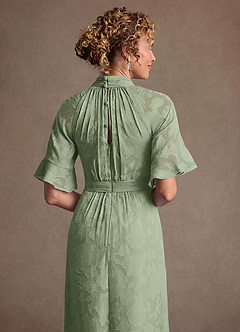 Azazie Hypatia Suknie dla Matki Panny Młodej Osłona Pofałdowany Kwiatowe wypalenie Długość podłogi Sukienka image7