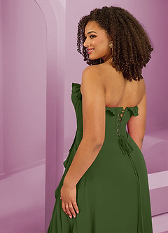 Barbie ♥ Azazie Bridesmaid Dresses Olive A-Line Sweetheart Neckline Chiffon Dress image9
