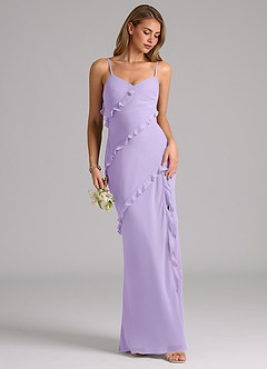 Azazie Nancie Bridesmaid Dresses Lilac Mermaid Ruched Chiffon Dress image5