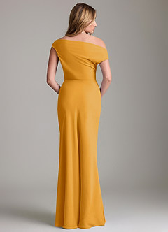 Azazie Emerson Brudtärnklänningar Klä av Tubklänning i Chiffong Av axeln Knäck image4