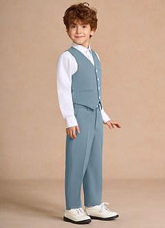 front Oliver Lichtblauw Jongens 3-delig pak