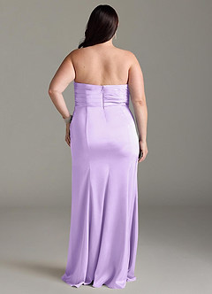 Azazie Yola Bridesmaid Dresses Lilac Sheath V-Neck Pleated Stretch Satin Convertible Dress image10