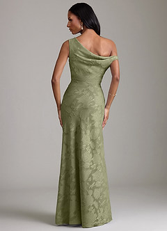 Azazie Emerson Brudtärnklänningar Klä av Sjöjungfru i Blommig Utbrändhet Av axeln Pistasch image6