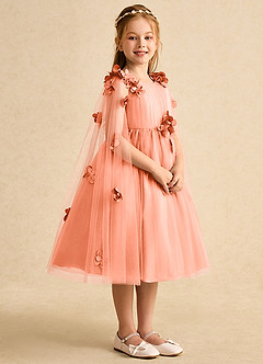 Azazie Staria Flower Girl Dresses Sunset Ball-Gown Ruched Tulle Dress image8