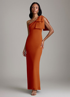 Azazie Yuanna Bridesmaid Dresses Paprika Mermaid One Shoulder Chiffon Dress image1