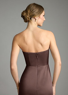 Azazie Wren Bridesmaid Dresses Ganache A-Line Strapless Stretch Satin Convertible Dress image6