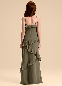 Azazie Evara Junior Willow Green A-Line Chiffon Dress image2