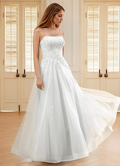 Pipery Ivory Corset Glitter-Tulle Ruffles Prom Dress image5