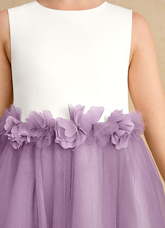 Azazie Louisa Flower Girl Dresses Ivory Wisteria A-Line Sleeveless Tulle Dress image6