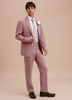 front Ethan Dusty Rose Refined Weave Suit Jacket