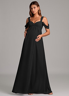 Azazie Rhea Maternity Bridesmaid Dresses A-Line Pleated Chiffon Floor-Length Dress image4