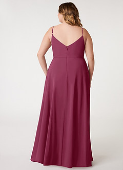 Azazie Daenerys Bridesmaid Dresses Mulberry A-Line Cowl Chiffon Dress image9