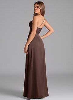 Azazie Trina Final Sale Ganache A-Line One Shoulder Stretch Satin Dress image6