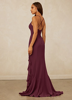 Christian Siriano Bridal for Azazie 1006 Bridesmaid Dresses Cabernet Mermaid Ruched Chiffon Dress image2