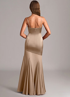 Azazie Uma Jurken voor bruidsmeisjes Converteerbaar Jurk van Chiffon met Zeemeermin Strapless Taupe image5