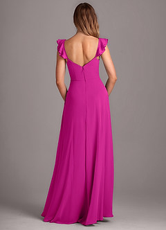 Azazie Kaylyn Bridesmaid Dresses Fuchsia A-Line Ruched Chiffon Dress image5