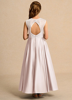 Azazie Candy Girl Flower Girl Dresses Rose Petal Ball-Gown Bow Matte Satin Dress image3