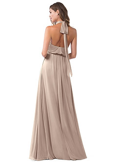 Azazie Landry 신부 들러리 드레스 A라인 주름진 망사 바닥 길이 드레스 image2