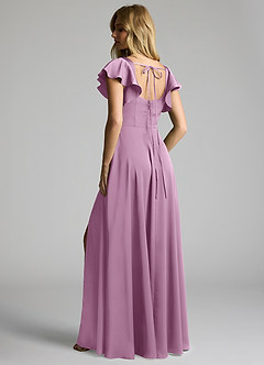Azazie Bondi Brautjungfernkleider A-Linie Schleifen Stretch-Satin Kleid Blauregen image3