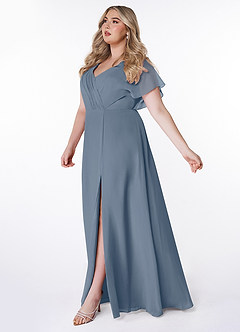 Azazie Rylee Bridesmaid Dresses Twilight A-Line Pleated Chiffon Dress image8