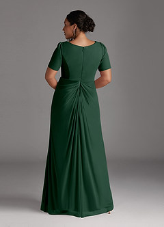 Azazie Bessie Kleider für die Brautmutter A-Linie Plissee Gittergewebe Kleid Dunkelgrün image8